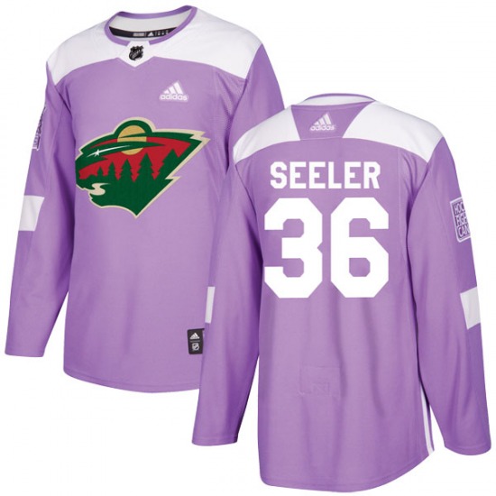 Youth Nick Seeler Minnesota Wild Adidas Authentic Purple Fights Cancer ...