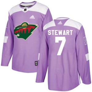 Youth Chris Stewart Minnesota Wild Adidas Authentic Purple Fights Cancer Practice Jersey