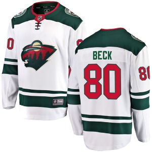 Youth Colton Beck Minnesota Wild Fanatics Branded Breakaway White Away Jersey