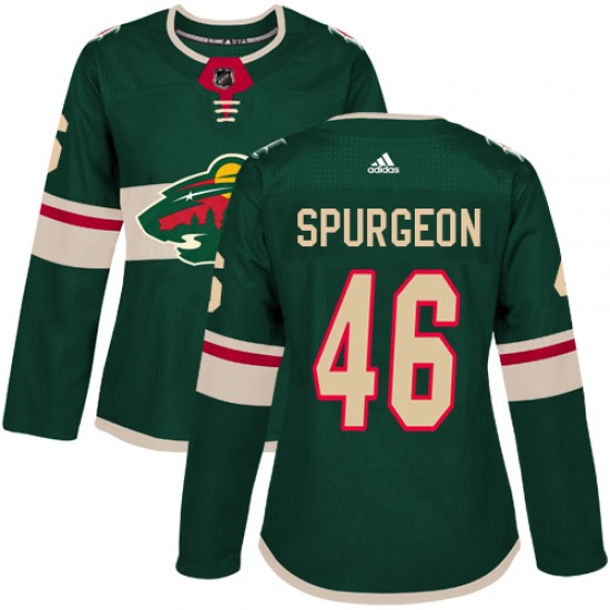 Women's Jared Spurgeon Minnesota Wild Adidas Authentic Green Home ...